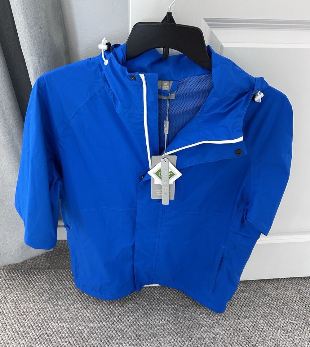 T3 Protective Gear Men's Blue Hooded Full Zip Windbreaker Jacket Size M